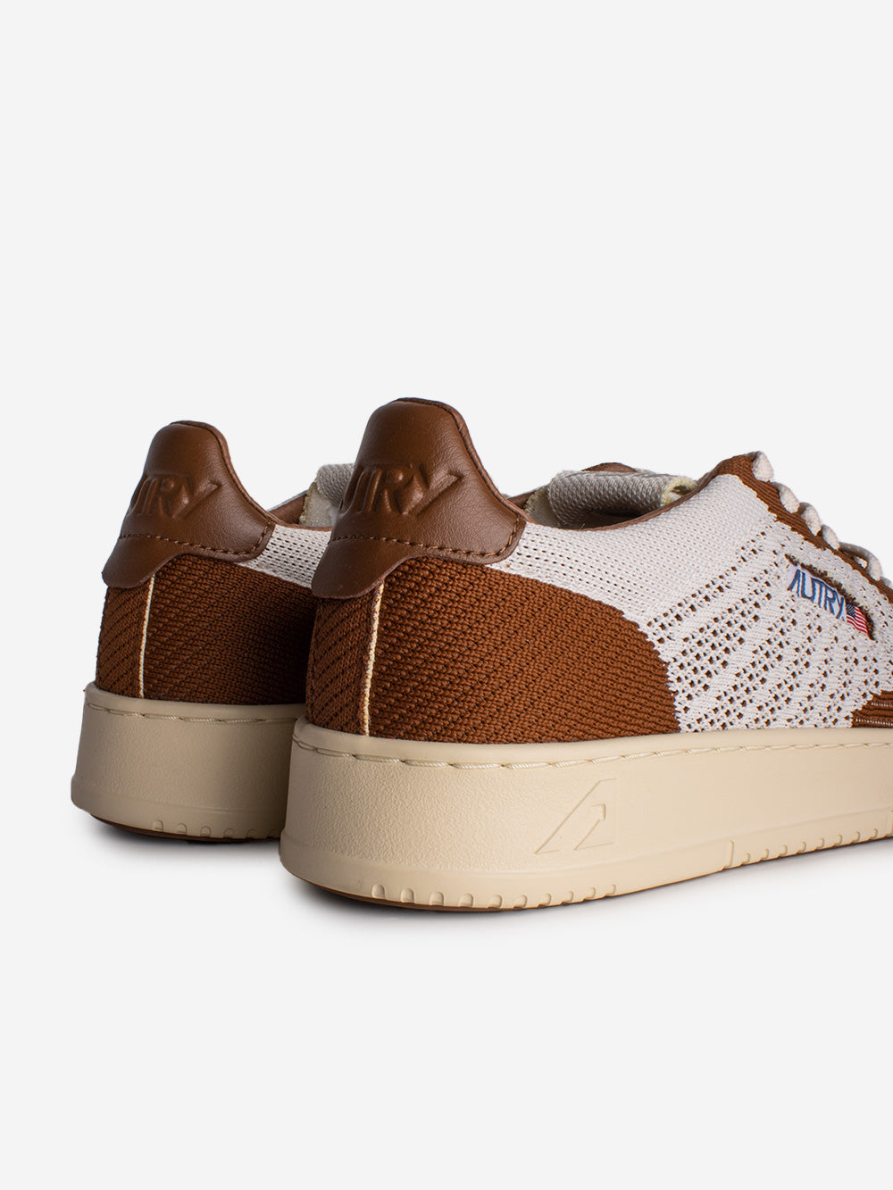 AUTRY M Medalist Easeknit low in maglia marrone e avorio Marrone beige Urbanstaroma