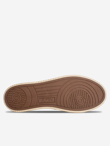 AUTRY M Medalist Easeknit low in maglia marrone e avorio Marrone beige