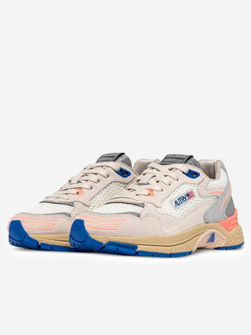 AUTRY M Hyperway in mesh e suede grigie e corallo Multicolor