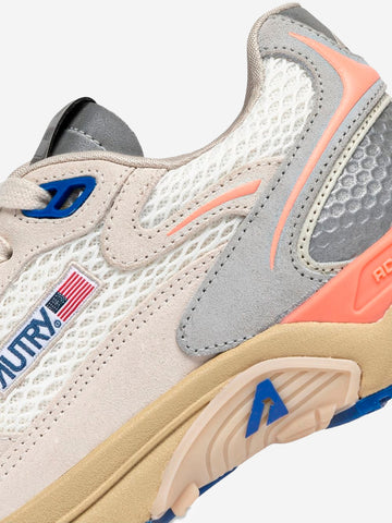 AUTRY M Hyperway in mesh e suede grigie e corallo Multicolor