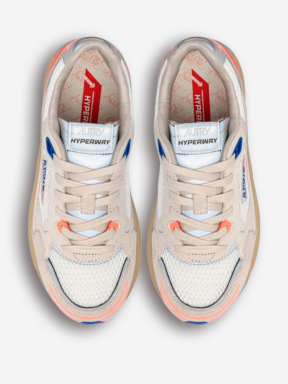 AUTRY M Hyperway in mesh e suede grigie e corallo Multicolor Urbanstaroma