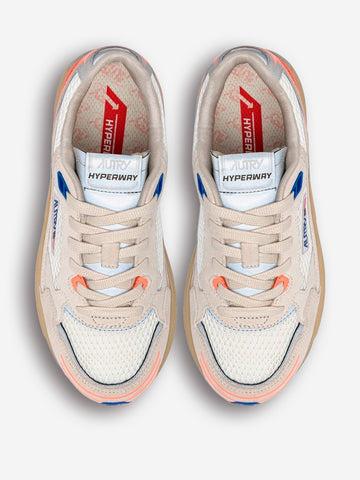 AUTRY M Hyperway in mesh e suede grigie e corallo Multicolor