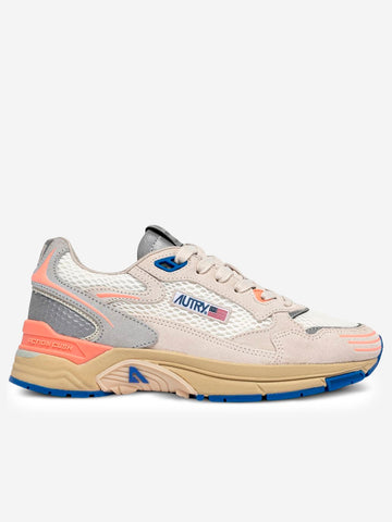AUTRY M Hyperway in mesh e suede grigie e corallo Multicolor