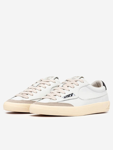 AUTRY Windscape Low in pelle bianca e nera Bianco nero