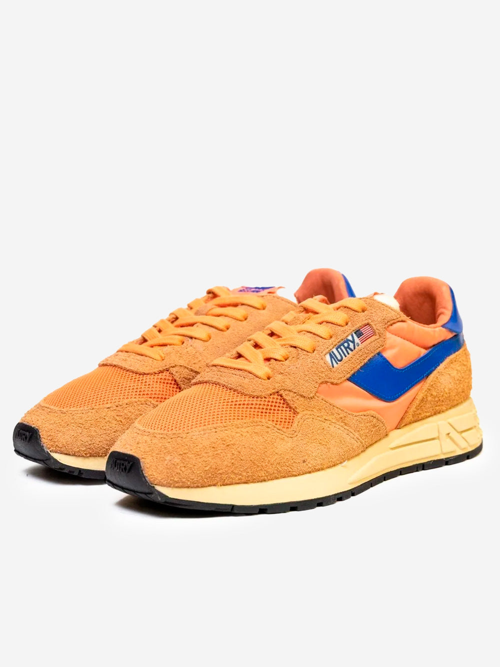 AUTRY M Reelwind Low in nylon e suede arancione con blu Pesca Urbanstaroma