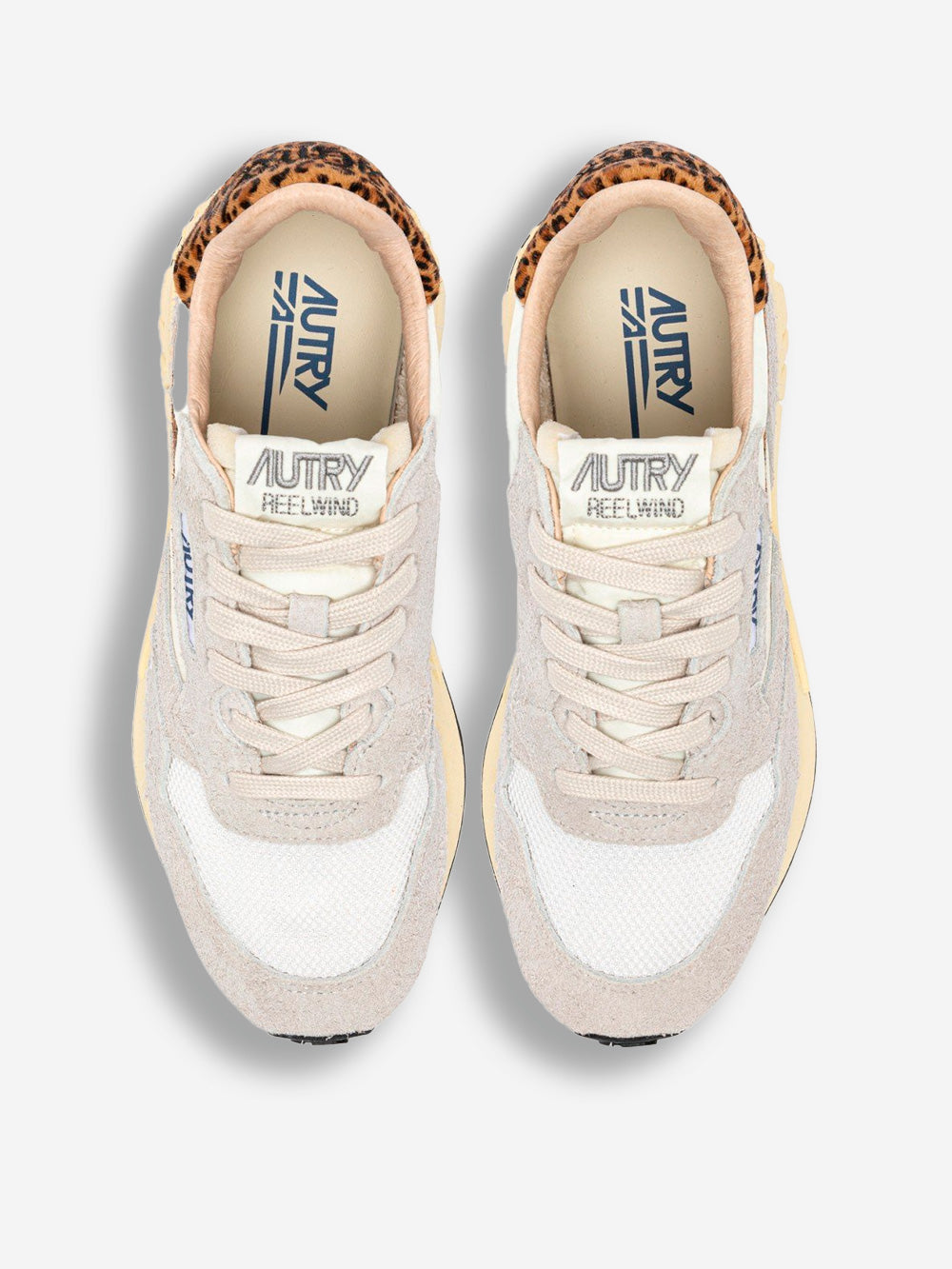 AUTRY W Reelwind Low in nylon e suede bianco con leopard Multicolor Urbanstaroma