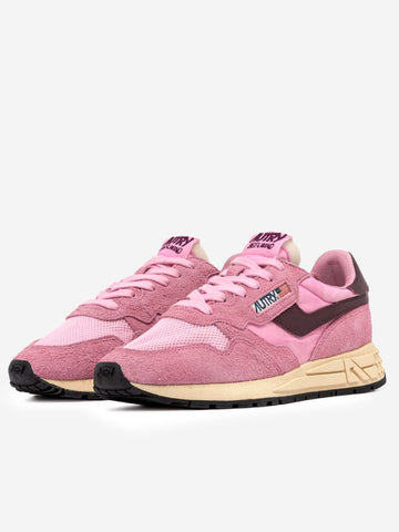 AUTRY W Reelwind Low in nylon e suede bianco con leopard