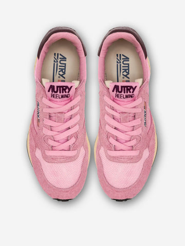 AUTRY W Reelwind Low in nylon e suede bianco con leopard