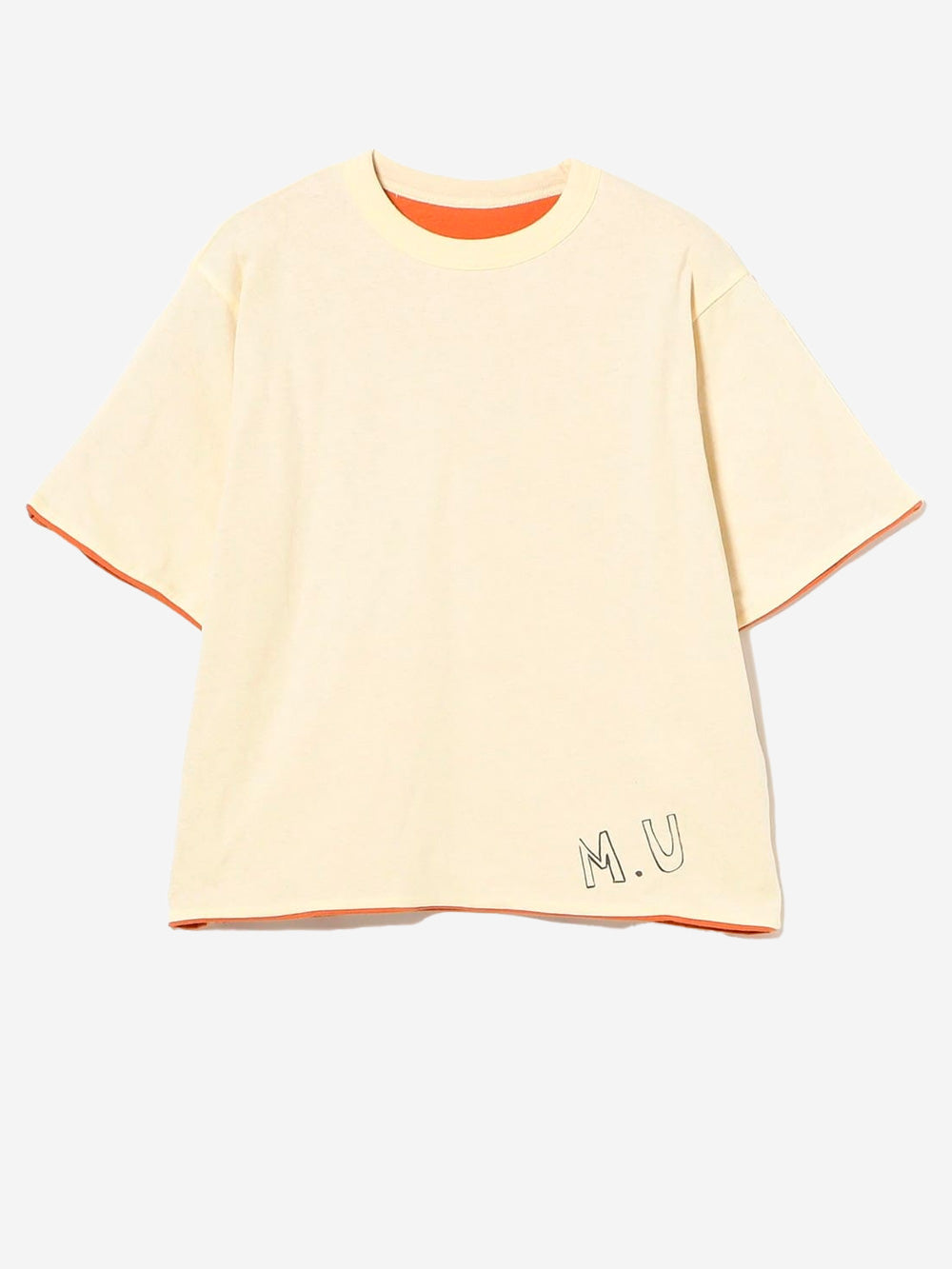 BEAMS BOY T-shirt reversibile gialla e arancione con grafica Giallo Urbanstaroma