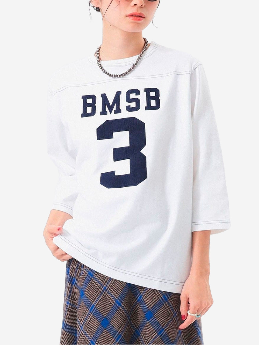 BEAMS BOY T-shirt bianca Football a Maniche a 3/4 Urbanstaroma