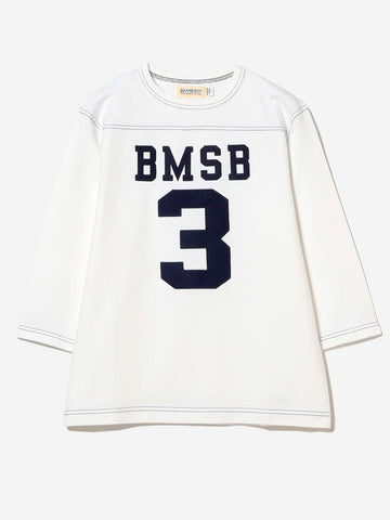 BEAMS BOY T-shirt bianca Football a Maniche a 3/4