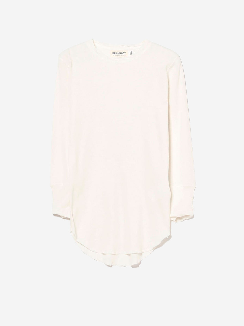 BEAMS BOY T-shirt girocollo a costine con Manica a 3/4 avorio Urbanstaroma