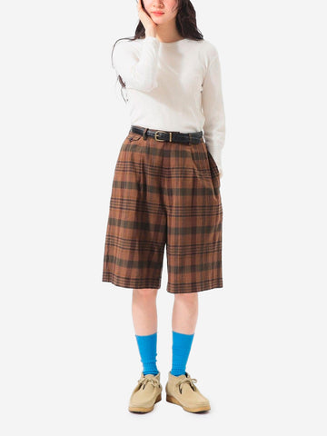 BEAMS BOY T-shirt girocollo a costine con Manica a 3/4 avorio