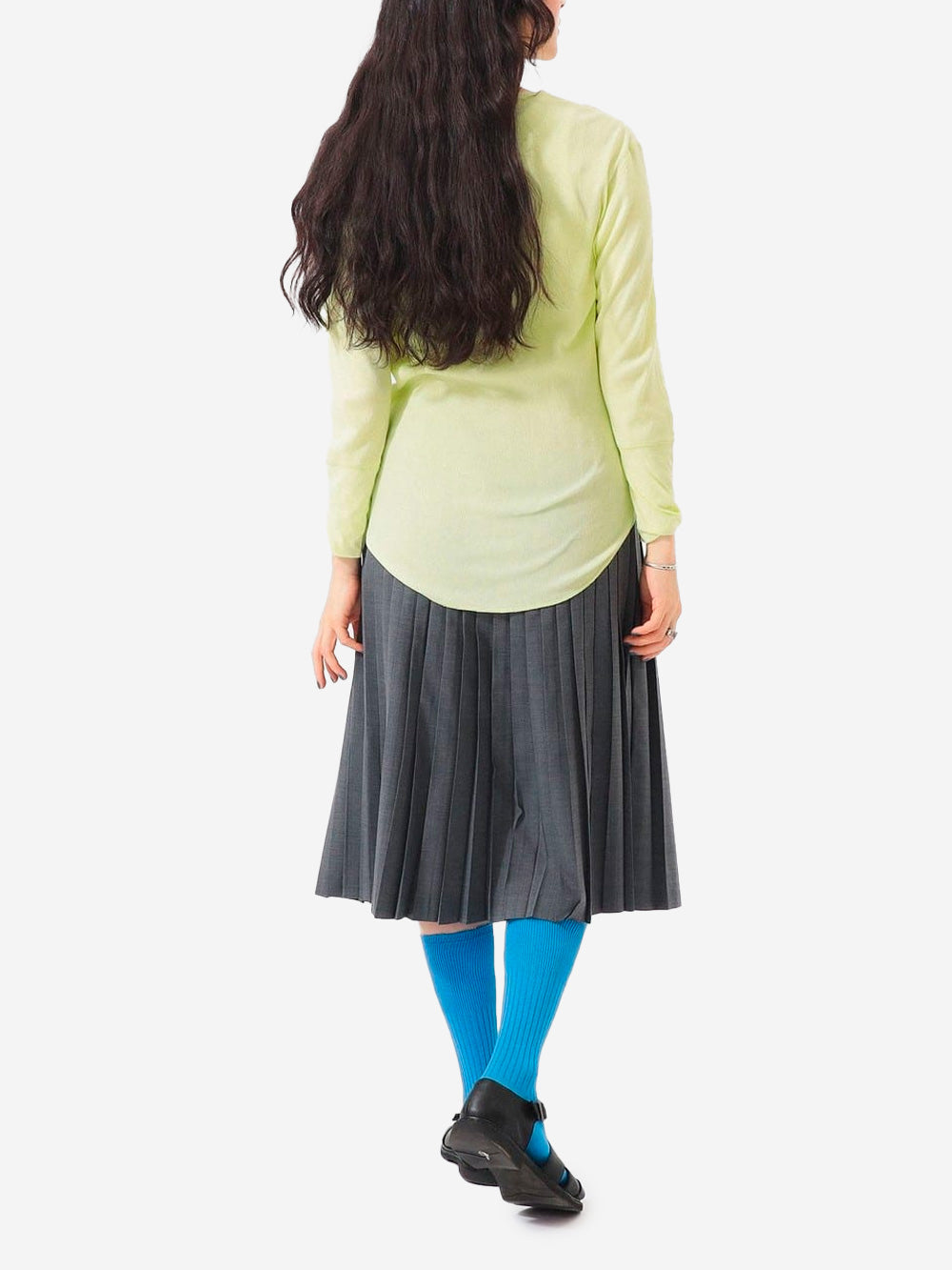 BEAMS BOY T-shirt girocollo lime a costine con Manica a 3/4 verde Urbanstaroma
