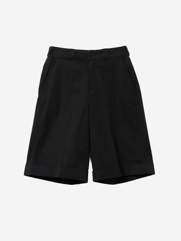 BEAMS BOY Shorts a gamba larga neri con pieghe frontali Nero