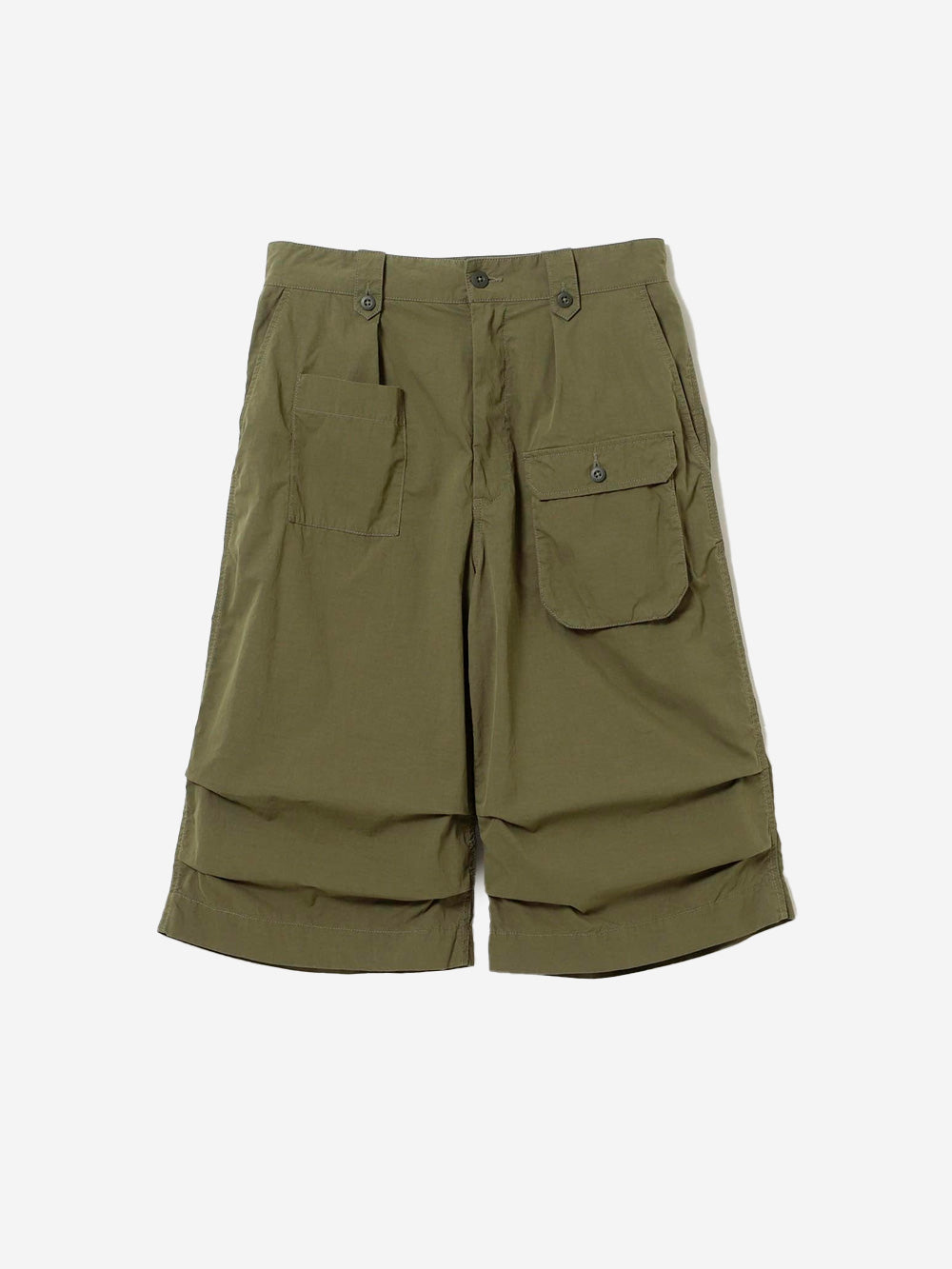 BEAMS BOY Shorts Military verdi con pinces sulle ginocchia e 6 tasche Verde Urbanstaroma