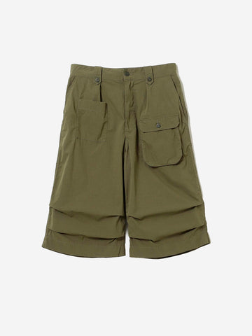 BEAMS BOY Shorts Military verdi con pinces sulle ginocchia e 6 tasche Verde