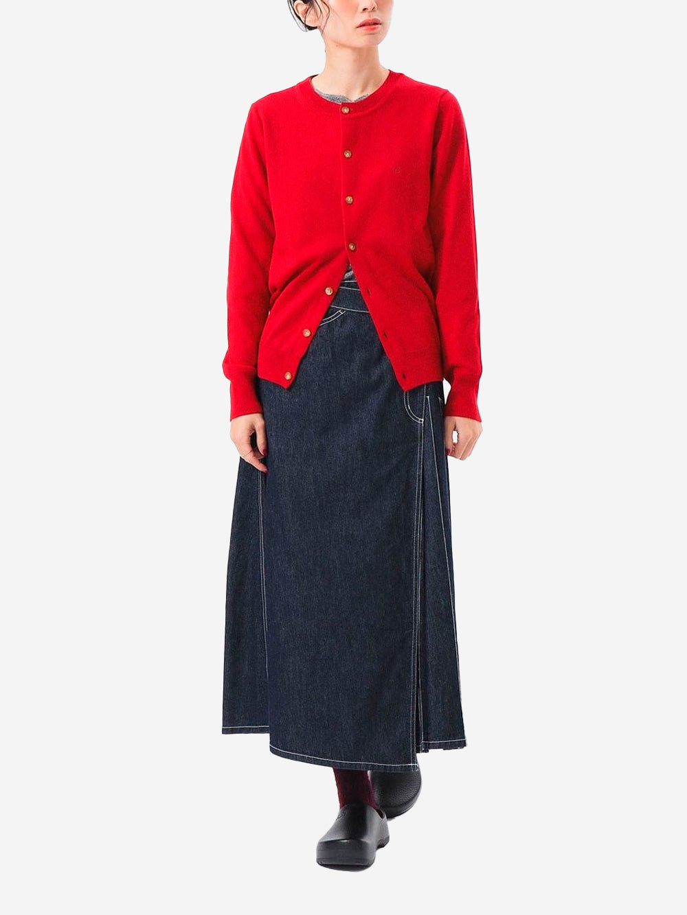 BEAMS BOY Gonna a Portafoglio in Denim plissettato Indigo Urbanstaroma