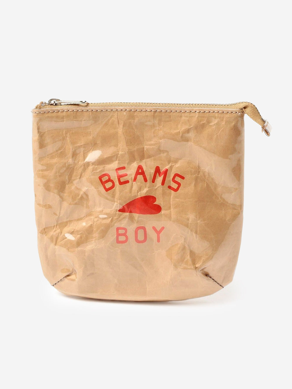 BEAMS BOY Logo Pouch Beige Urbanstaroma