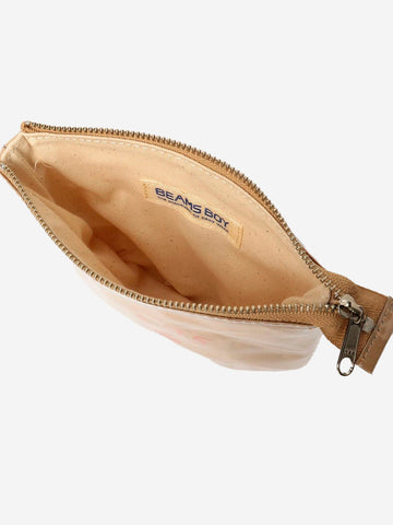 BEAMS BOY Logo Pouch Beige