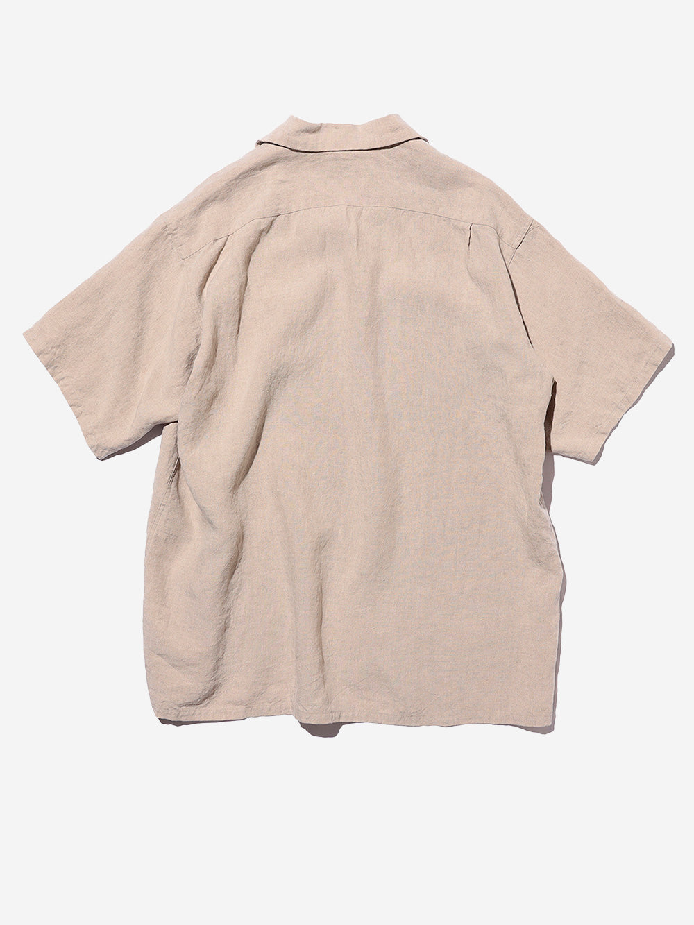 BEAMS PLUS Camicia beige a manica corta con colletto aperto in lino Beige Urbanstaroma