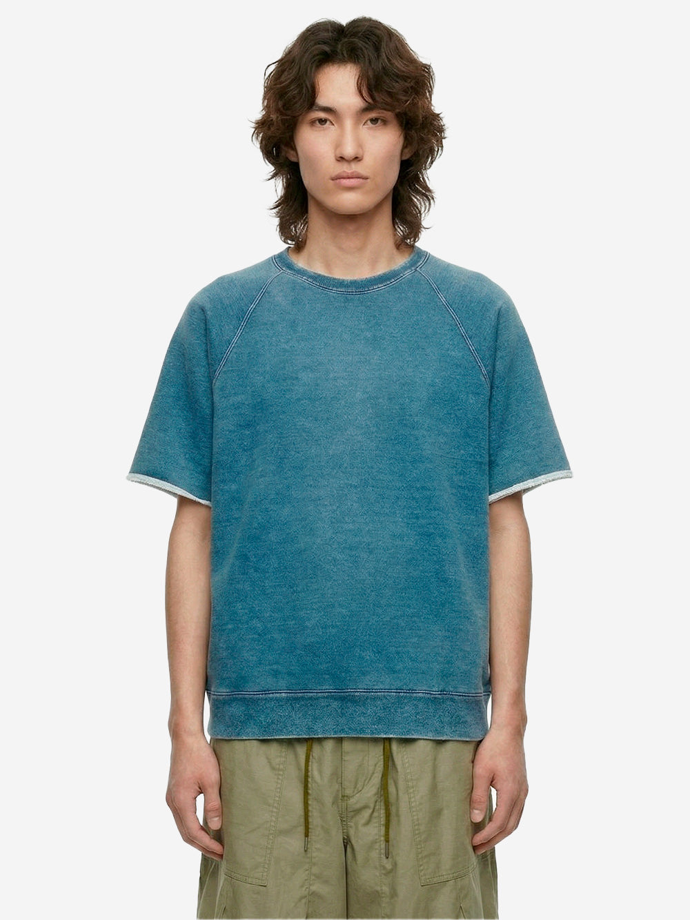 BEAMS PLUS Felpa con manica a giro con bordi a vivo indigo x Remi Relief Indigo Urbanstaroma