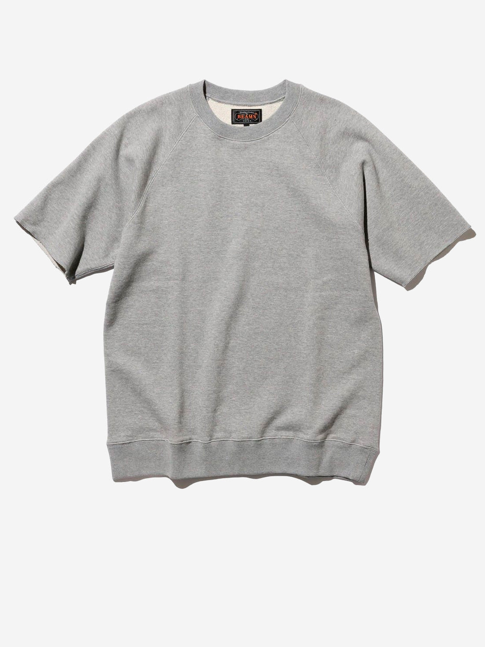 BEAMS PLUS Felpa grigia a Maniche Corte cut off in Cotone Azuma Grigio Urbanstaroma