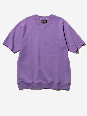 BEAMS PLUS Felpa a Maniche Corte cut off in Cotone Azuma viola