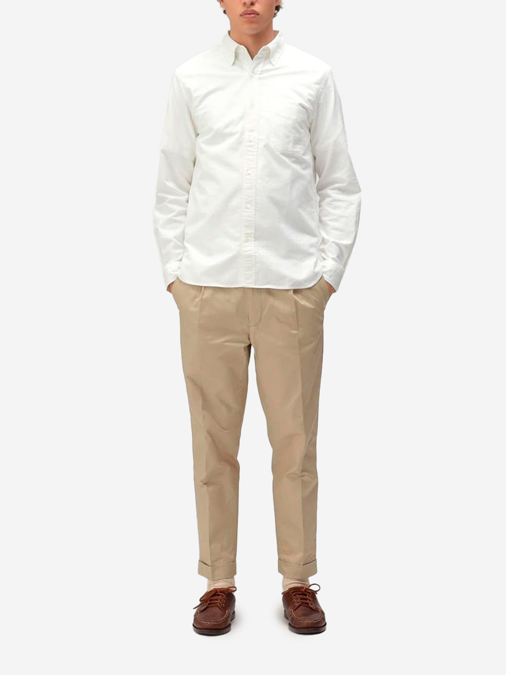 BEAMS PLUS Camicia Button-Down Oxford bianca Bianco Urbanstaroma