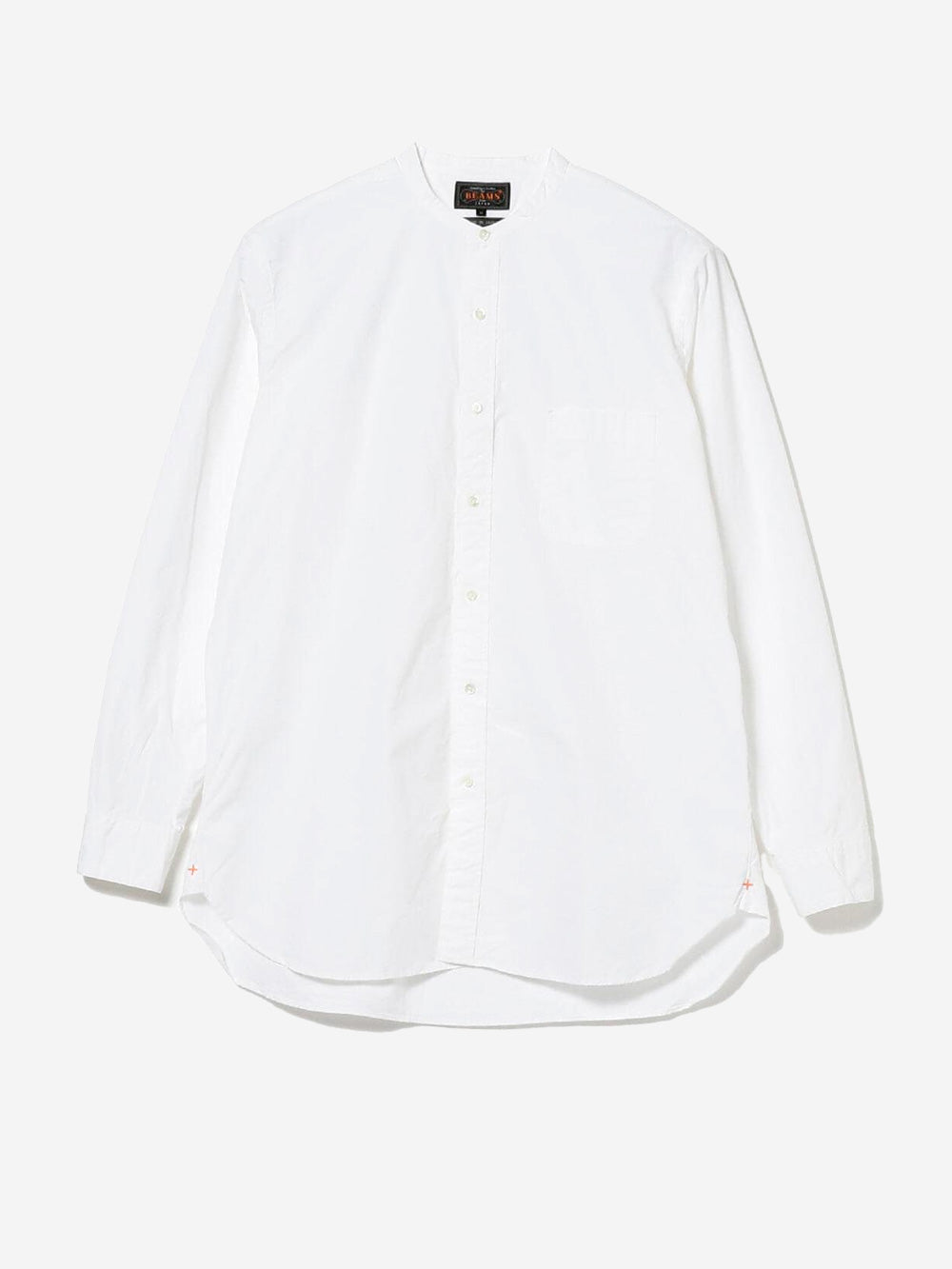BEAMS PLUS Camicia bianca con colletto alla coreana in Cotone egiziano Bianco Urbanstaroma