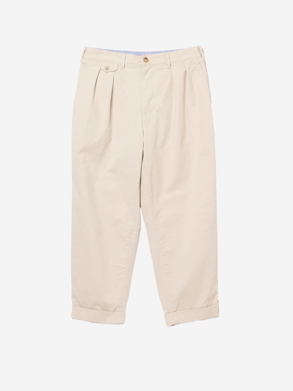 BEAMS PLUS Pantaloni tapered chiari 2 pleats in twill Beige Urbanstaroma