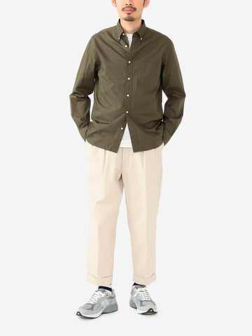 BEAMS PLUS Pantaloni tapered chiari 2 pleats in twill Beige