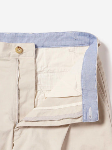 BEAMS PLUS Pantaloni tapered chiari 2 pleats in twill Beige