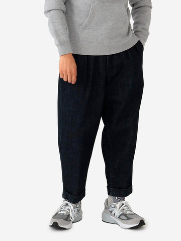 BEAMS PLUS Pantaloni 2 Pleats Tapered Denim Indigo