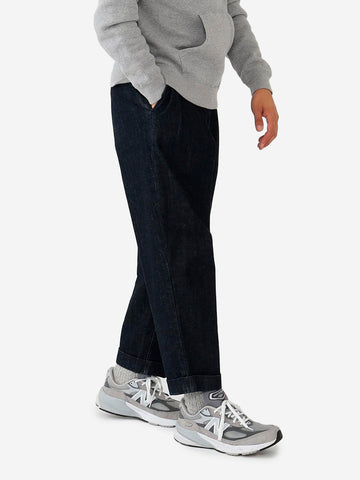 BEAMS PLUS Pantaloni 2 Pleats Tapered Denim Indigo