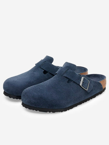 BIRKENSTOCK Boston suede blu plantare morbido Blu