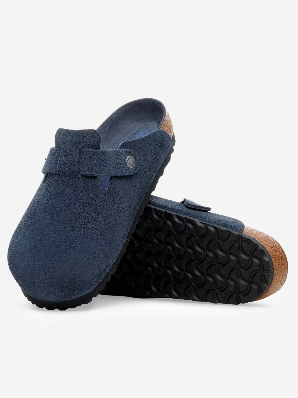 BIRKENSTOCK Boston suede blu plantare morbido Blu Urbanstaroma