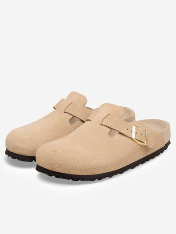 BIRKENSTOCK Boston suede Exquisite 'taupe' Beige