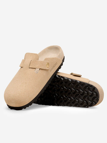 BIRKENSTOCK Boston suede Exquisite 'taupe' Beige