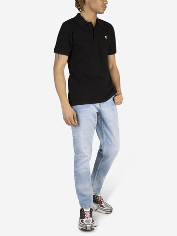 CARHARTT WIP Polo nera S/S Chase Nero