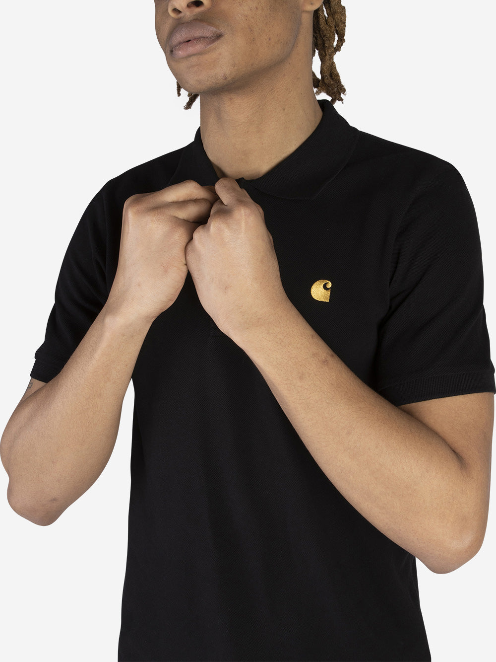 CARHARTT WIP Polo nera S/S Chase Nero Urbanstaroma