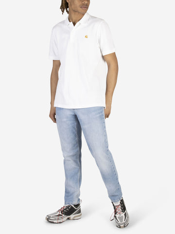 CARHARTT WIP Polo bianca S/S Chase Bianco
