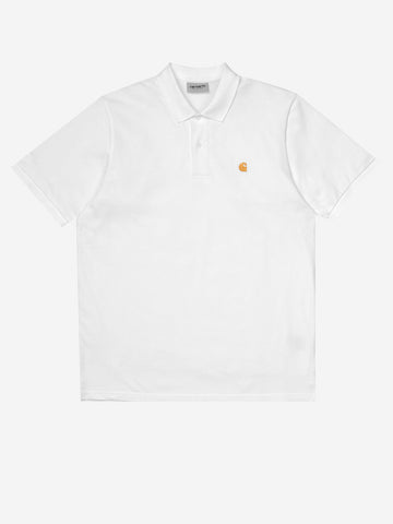 CARHARTT WIP Polo bianca S/S Chase Bianco