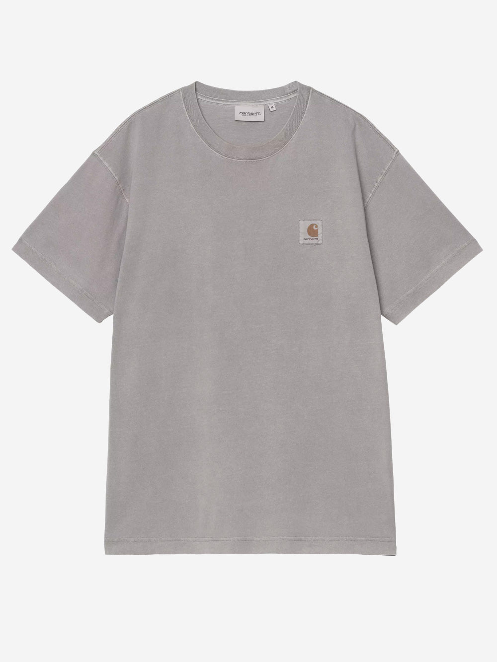 CARHARTT WIP T-shirt S/S grigia 'Nelson' con etichetta quadrata Grigio chiaro Urbanstaroma