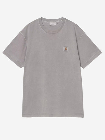 CARHARTT WIP T-shirt S/S grigia 'Nelson' con etichetta quadrata Grigio chiaro