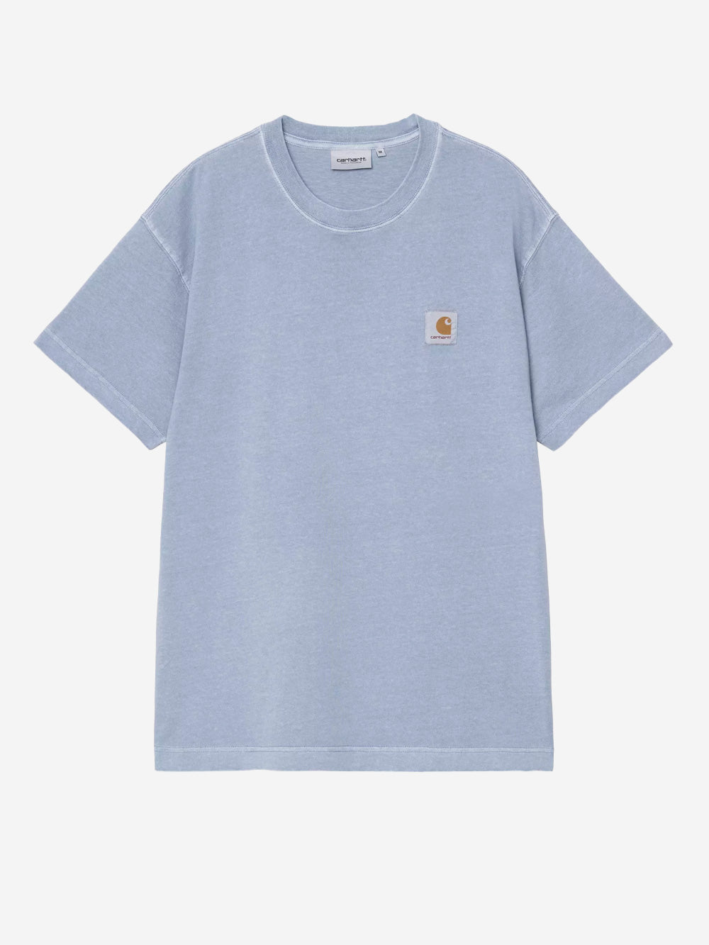 CARHARTT WIP T-shirt S/S celeste 'Nelson' con etichetta quadrata Indaco Urbanstaroma