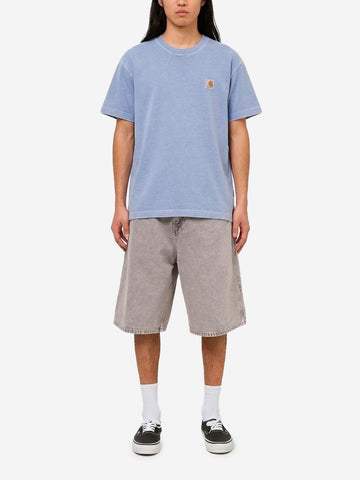 CARHARTT WIP T-shirt S/S celeste 'Nelson' con etichetta quadrata Indaco