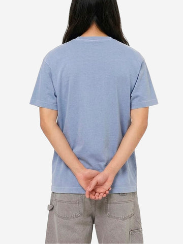 CARHARTT WIP T-shirt S/S celeste 'Nelson' con etichetta quadrata Indaco