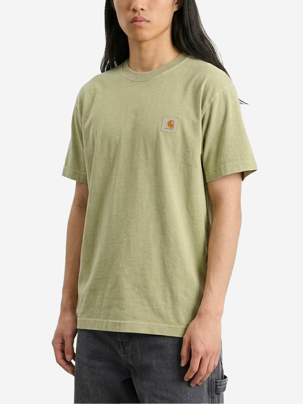 CARHARTT WIP T-shirt S/S verde 'Nelson' con etichetta quadrata verde Urbanstaroma