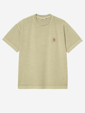 CARHARTT WIP T-shirt S/S verde 'Nelson' con etichetta quadrata verde